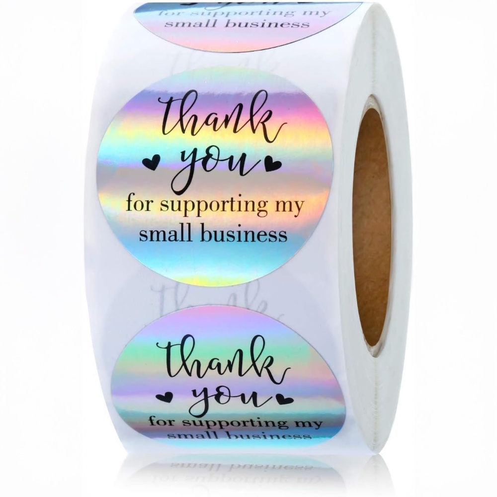 500ct. Holographic Thank You Stickers